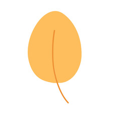 Flat Minimalist Yellow Orange Leaf PNG Clipart Illustration (Autumn Style)