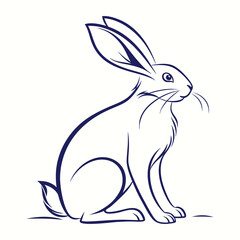 vector illustration of a rabbit with white background