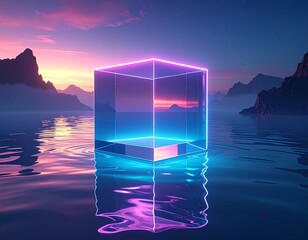 Beautiful sunset over the calm ocean with a fiery sky reflecting on the tranquil water and gentle waves lapping the beach