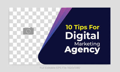 Thumbnail design for any videos. Editable video thumbnail and web banner for live workshop business template. Video cover photo for social media