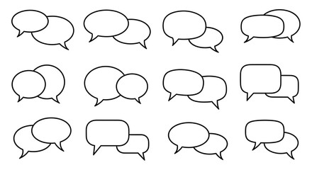 Collection of various blank speech bubble icons.