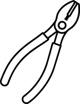 black outline pliers tool clip art preview