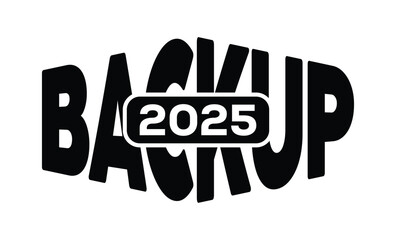 Minimalist black and white graphic design featuring bold 