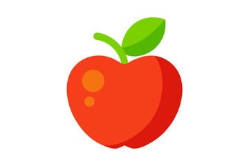 red apple with leaf