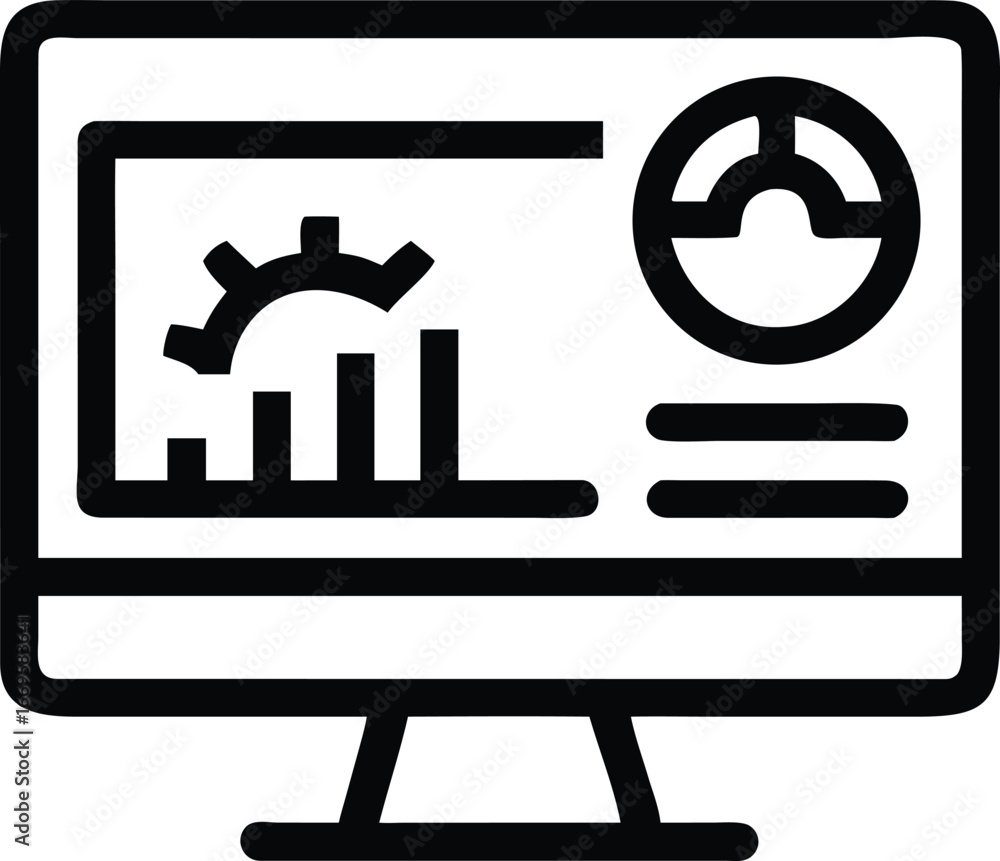 Fototapete modern computer monitor displaying a data rich optimization dashboard with charts and graphs