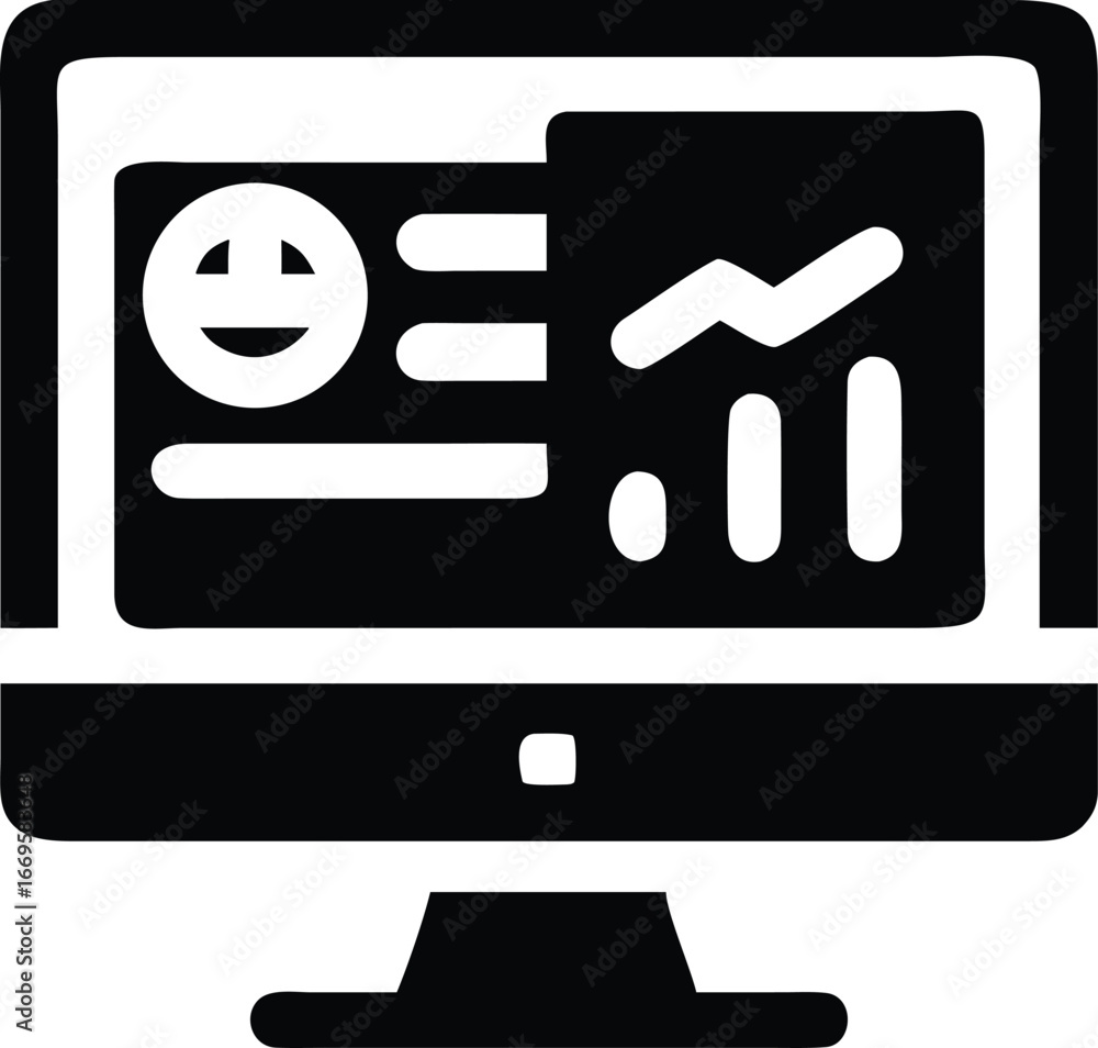Fototapete modern computer monitor displaying a data rich optimization dashboard with colorful charts and graph
