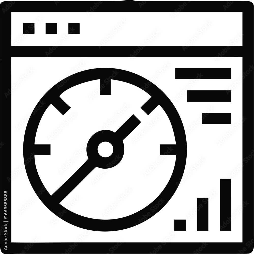 Poster modern circular progress chart with dashboard elements and data visualization