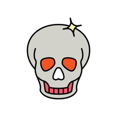 Skeleton color line icon with white background vector stock illustration
