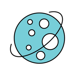 Full moon color line icon with white background vector stock illustration