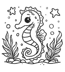 cute seahours illustrations design for templates.