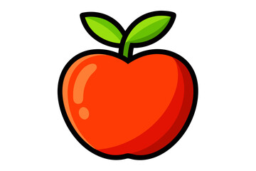 red apple isolated on white