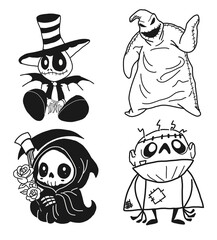 halloween illustrations design for templates.
