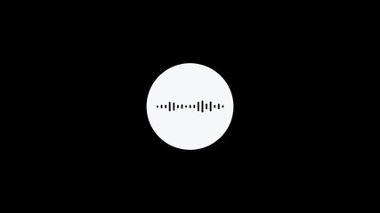 Dynamic audio spectrum visualizer in circle motion graphic, animated music waveform on transparent background