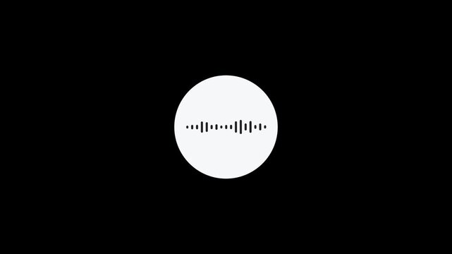 Dynamic audio spectrum visualizer in circle motion graphic, animated music waveform on transparent background