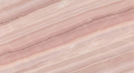 Close-up of Polished Pink Marble Stone with Natural Veining and Diagonal Patterns, Creating an Elegant and Luxurious Background or Texture for Design Projects


