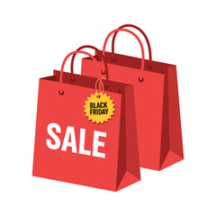 Red Shopping Bag with Sale Text