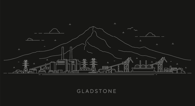 Gladstone with Australia Power Plant Skyline.