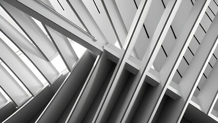 Obraz premium Abstract architectural lines in monochrome, highlighting modern design and contrast.