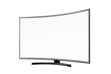 Large flat screen television is sitting on a white background. 3d isolated illustration on transparent background