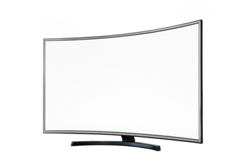 Large flat screen television is sitting on a white background. 3d isolated illustration on transparent background