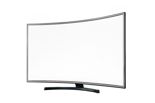 Large flat screen television is sitting on a white background. 3d isolated illustration on transparent background - Powered by Adobe