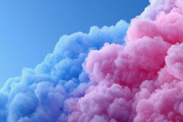 A blue and pink cloud with a blue sky in the background