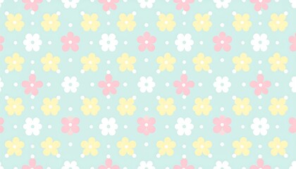 Floral pattern on light blue background.