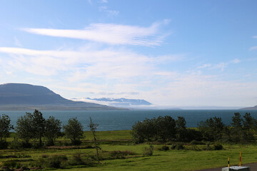 Iceland-Landscape at Eyjafjordur Fjord-Peninsula Tröllaskagi         