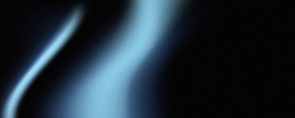 Glowing blue abstract shape, dark grainy black blue background, noise texture futuristic dynamic poster header cover wallpaper banner backdrop design