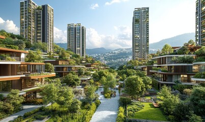 Obraz premium singapore city skyline, Generative AI