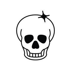 Skeleton glyph icon with white background vector stock illustration