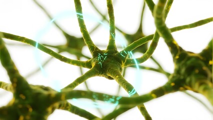 Neuronal Network with Highlighted Synaptic Connections