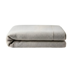 Folded blanket presents soft texture and neutral color on Transparent Background indoors