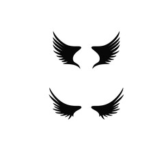 wing black logo. vector illustration of wings for icon, symbol or logo