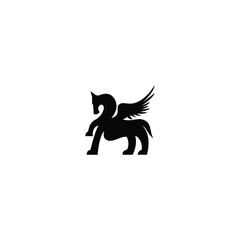pegasus flat logo. Pegasus vector illustration for icon, symbol or logo