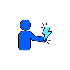 Icon a electric shock, isolated against a clean background.