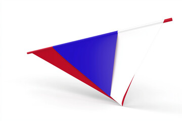 3D team pennant triangular flag, isolated on white background
