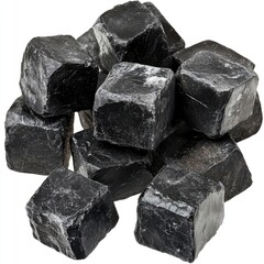 Pile of black cubic stones (1)