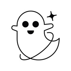 Fototapeta premium Ghost glyph icon with white background vector stock illustration