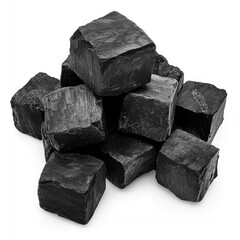 Dark, cubic stones piled high