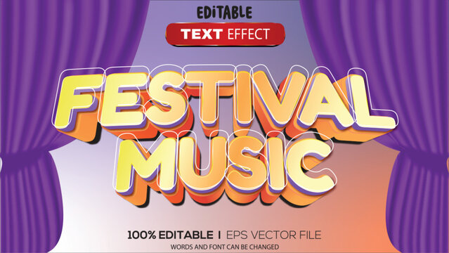 3d text effect festival theme