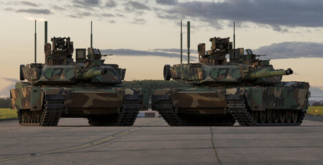 M1A2 Sep Abrams Tusk II tank transported by air