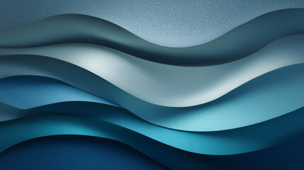 Woven Sapphire and Teal Waves with Silver Highlights