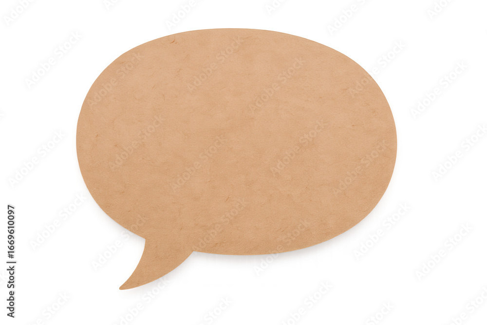 Poster speech bubble cutout hovering, symbolizing communication exchange against translucent backdrop