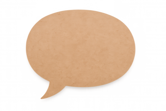 Speech bubble cutout hovering, symbolizing communication exchange against translucent backdrop