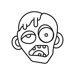 Obraz premium Zombie line icon with white background vector stock illustration