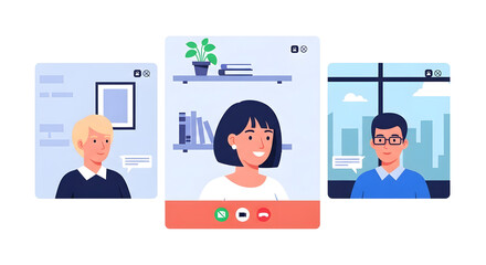 Business Video Call: Remote Team Meeting and Online Collaboration