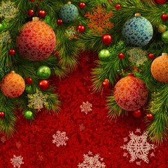 New year, Christmas background, red