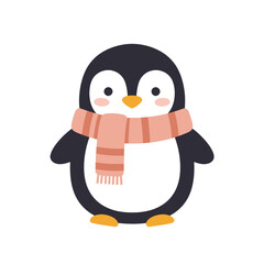 Fototapeta premium Cute Penguin Wearing a Scarf