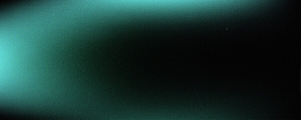 Noise texture grainy gradient dark background, blue green black wide banner backdrop, copy space